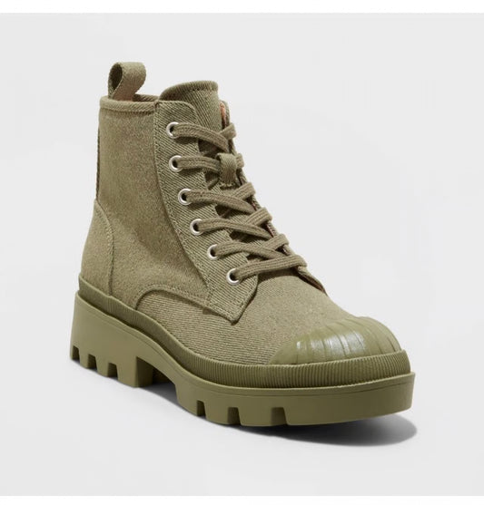 Universal Thread Women's Teagan Lace-Up Boots Olive Green  CHOOSE SIZE