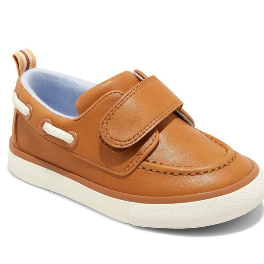 Cat & Jack Toddler Levi Boat Pull-On Shoes Dark Brown - Size 5