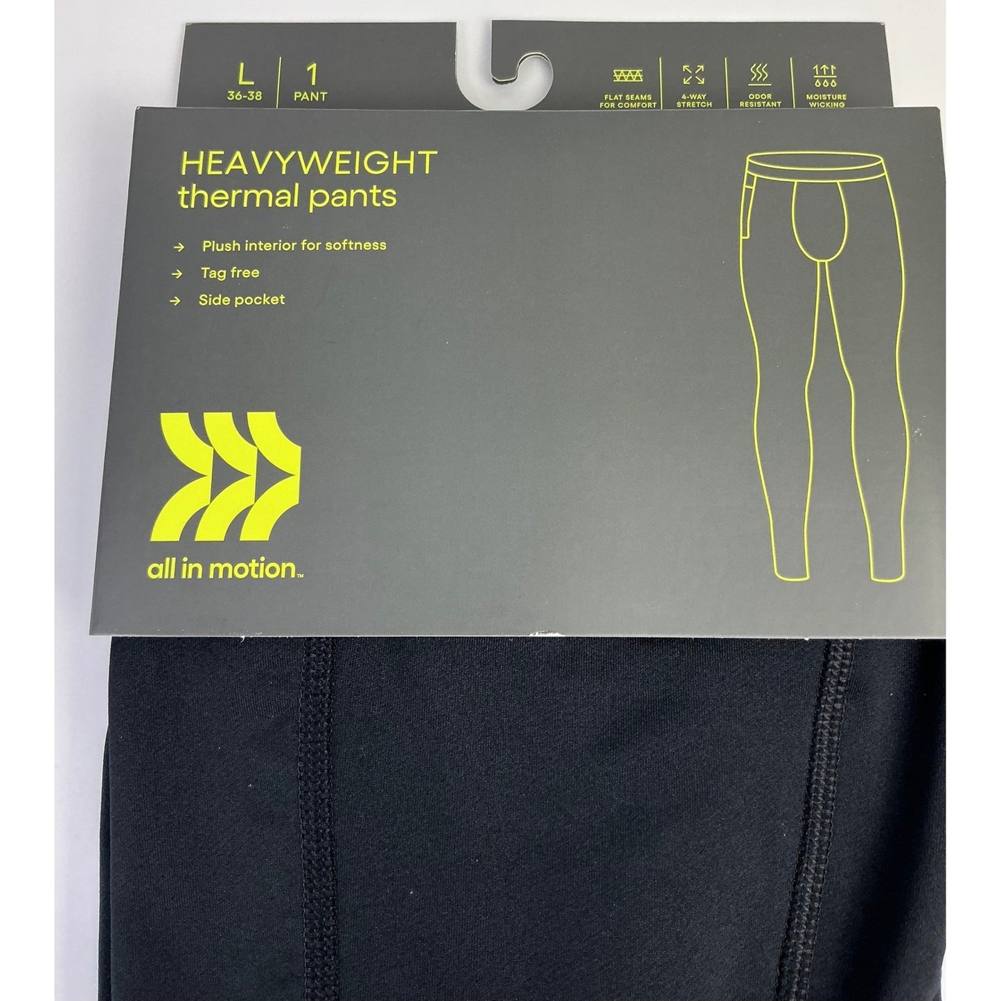 All in Motion Mens Heavyweight Thermal Pants Black- CHOOSE SIZE