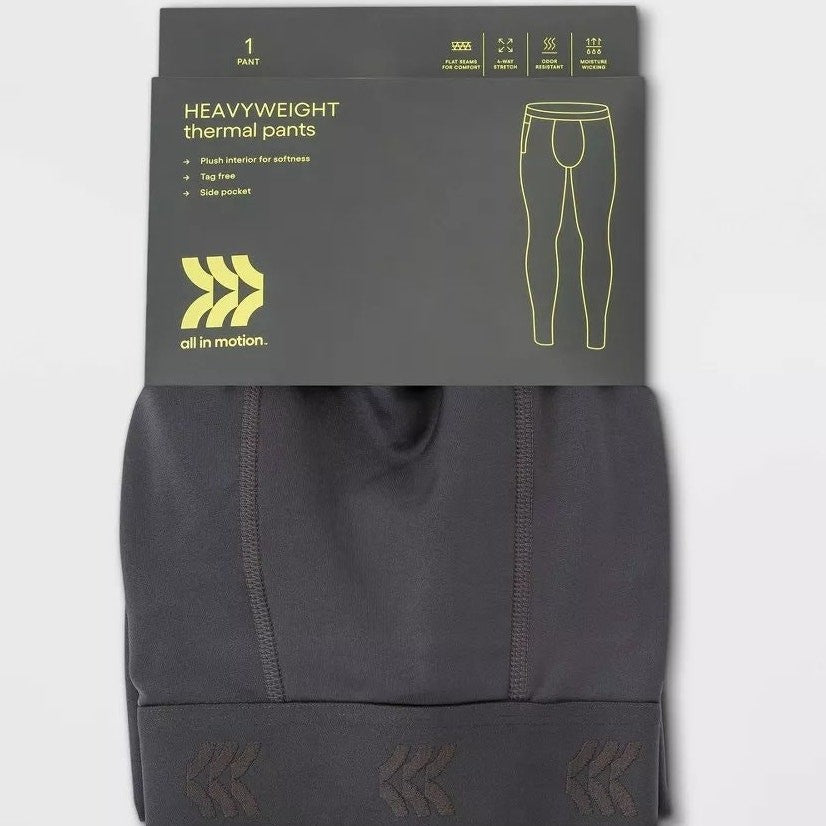 All in Motion Mens Heavyweight Thermal Pants Gray - CHOOSE SIZE