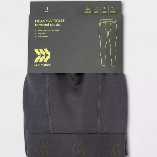 All in Motion Mens Heavyweight Thermal Pants Gray - CHOOSE SIZE