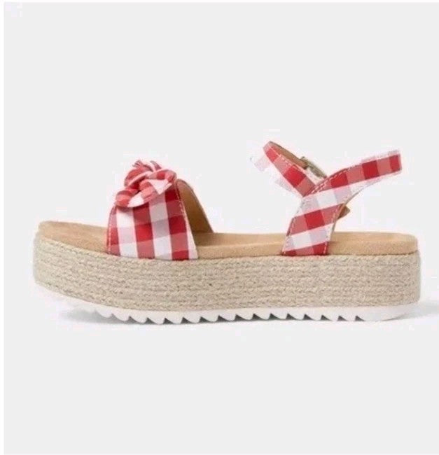 Kids' Daphne Gingham Platform Espadrilles Sandals Red  - Cat & Jack - CHOOSE SIZE