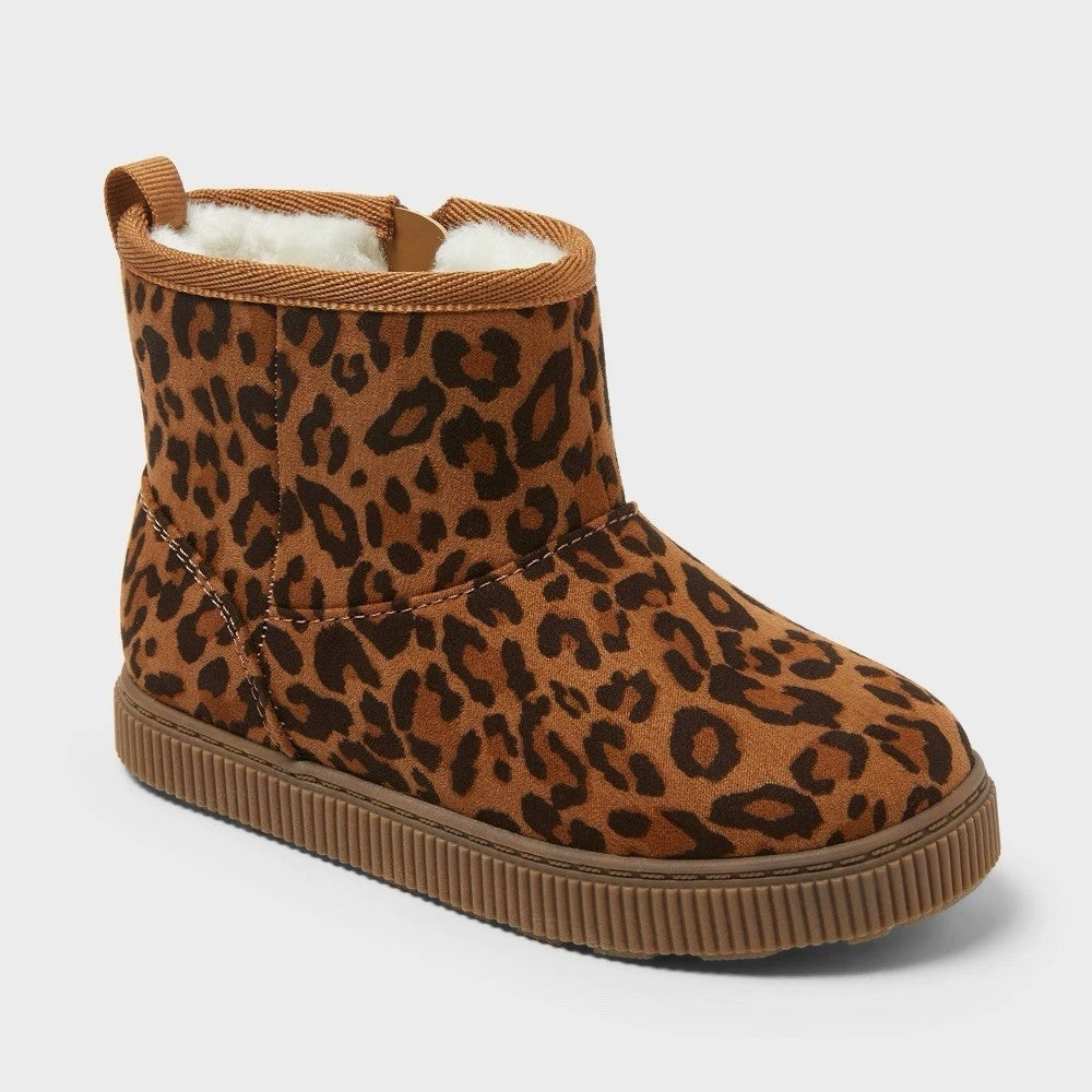 Cat & Jack Toddler's Arlo Zipper Shearling Boots Brown - CHOOSE SIZE