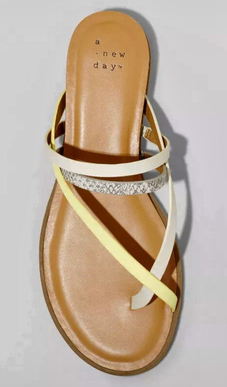 Women's Jasmine Strappy Sliver Wedge Sandals Yellow - A New Day - CHOOSE SIZE