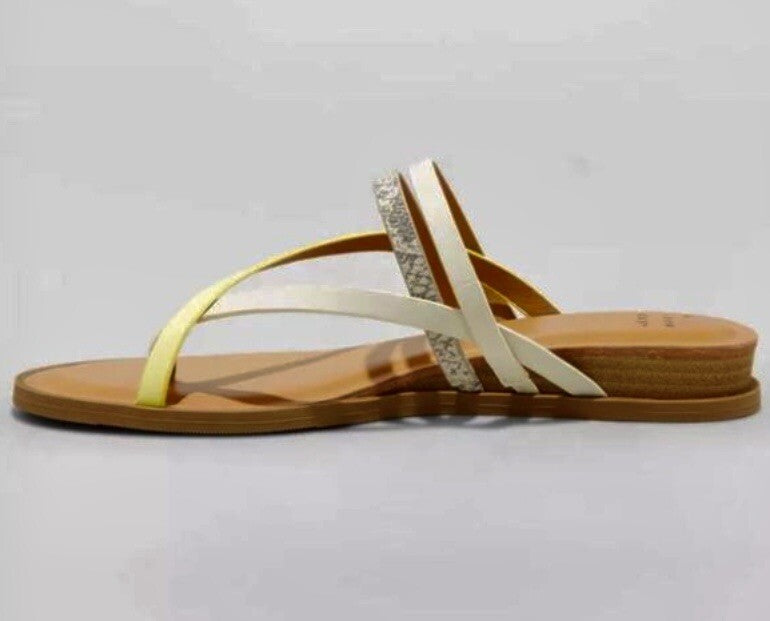 Women's Jasmine Strappy Sliver Wedge Sandals Yellow - A New Day - CHOOSE SIZE