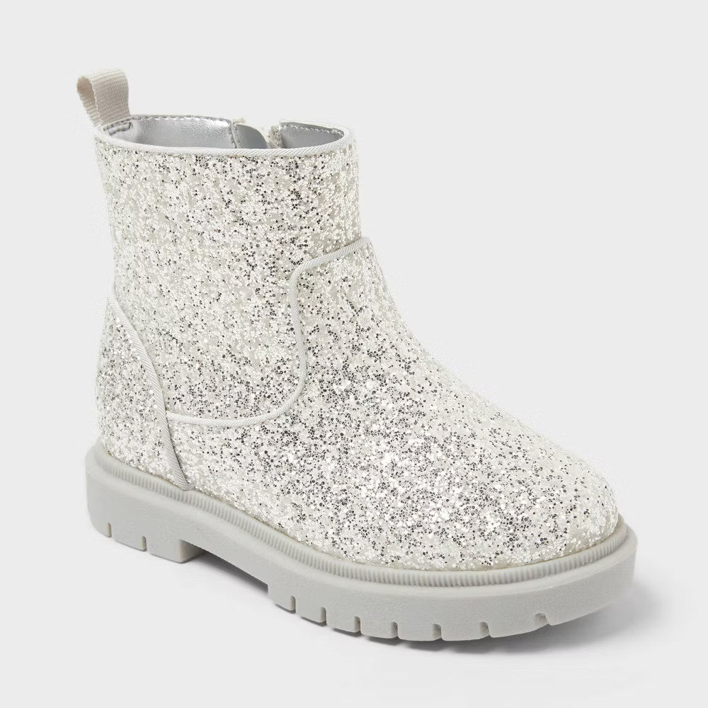 Toddler Flora Chelsea Boots Silver- Cat & Jack Size 5