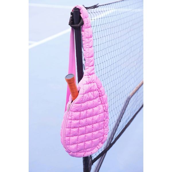 PICKLE O' JOE QUILTED SLING BAG PICKLEBALL BAG - VIBRANT PURPLE
