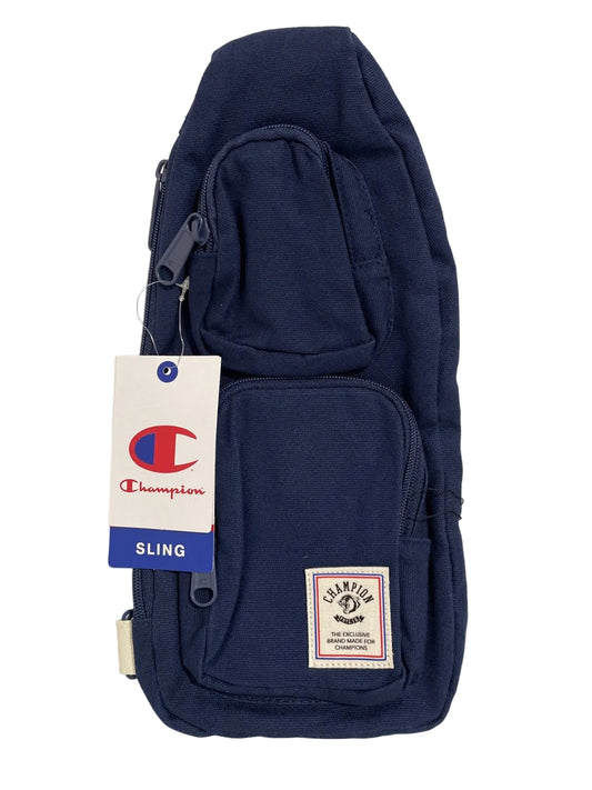 Champion Canvas Crossbody Shoulder Sling Bag - Navy Blue