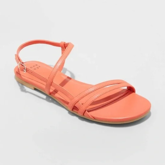 A New Day Women's Kaia Strappy Sandals Coral Red - CHOOSE SIZE