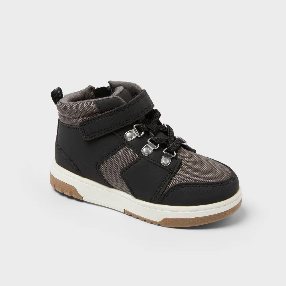 Cat & Jack Toddler Shay Sneaker Boots Black - Size 5