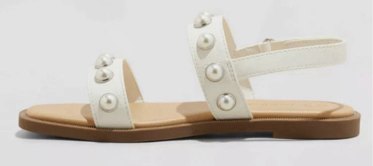 Toddler Girls Selene Pearl Sandals  White - Cat & Jack
