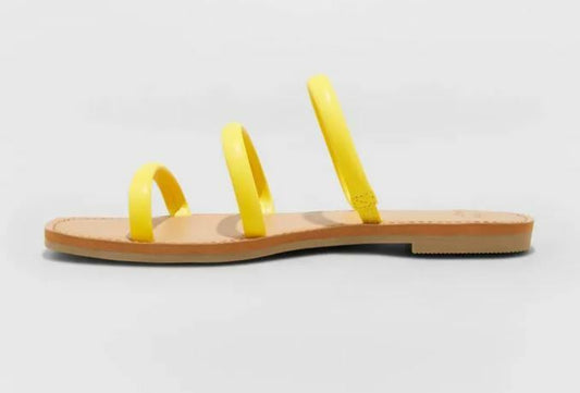 Women's Wren Triple Strap Sandals Yellow - A New Day - CHOOSE SIZE