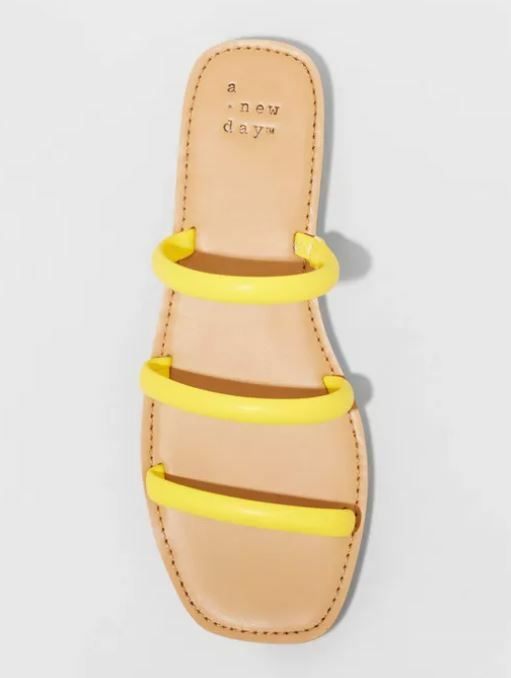 Women's Wren Triple Strap Sandals Yellow - A New Day - CHOOSE SIZE