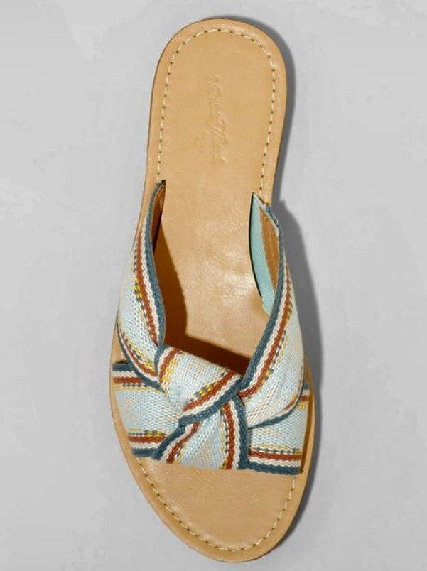 Women's Melody Knotted Slide Sandals Teal - Universal Thread - Size 7
