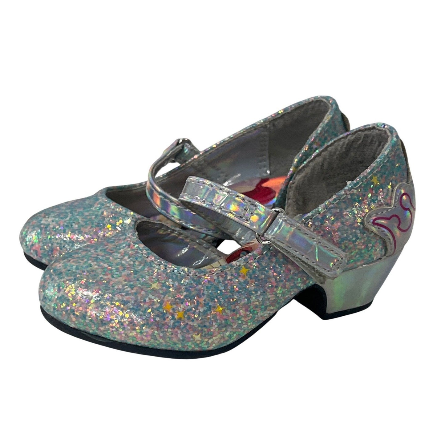 Disney Princess Toddler Girls Heels Ariel Moana Tiana Belle Silver - Size 7