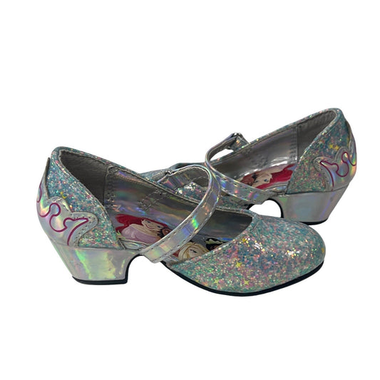 Disney Princess Toddler Girls Heels Ariel Moana Tiana Belle Silver - Size 7
