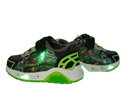 Teenage Mutant Ninja Turtles Boys Light Up Sneakers  Gray Black - Size 7