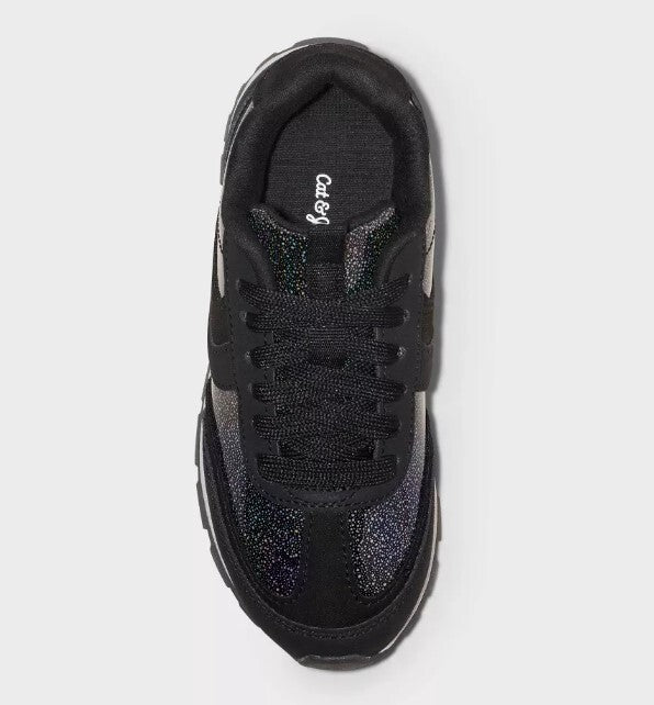 Kids' Ellison Lace-Up Sneakers Iridescent Black - Cat & Jack - Size 1
