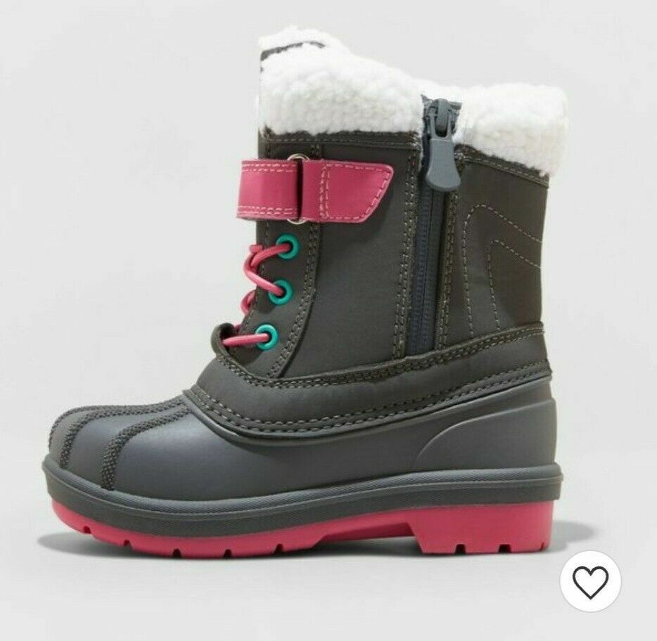 Cat & Jack Toddler Journey Waterproof Winter Boots Gray/Pink -  CHOOSE SIZE
