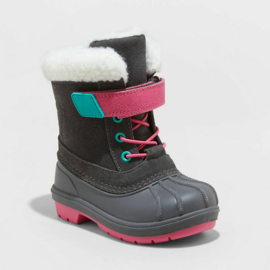Cat & Jack Toddler Journey Waterproof Winter Boots Gray/Pink -  CHOOSE SIZE