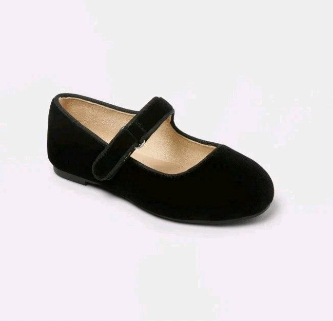 Cat & Jack Toddler Addy Ballet Flats Black - Size 7