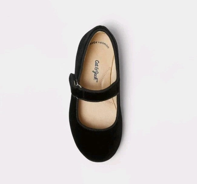 Cat & Jack Toddler Addy Ballet Flats Black - Size 7