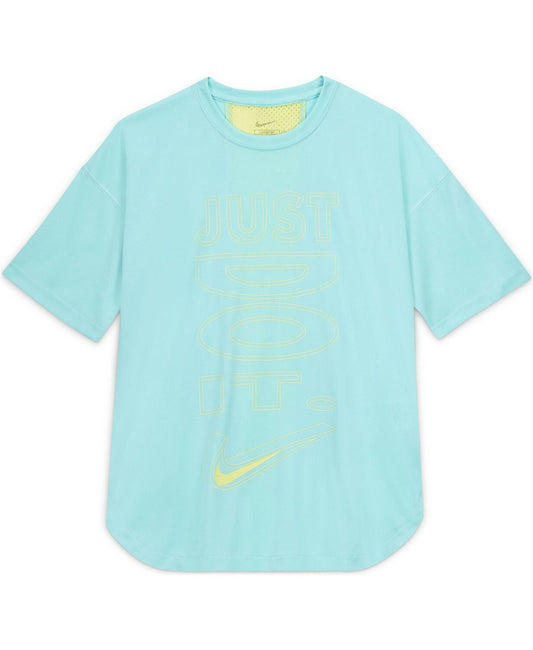 Nike Dri-FIT Big Girls Short-Sleeve Training Shirt Turquoise/Lime- Choose Sz