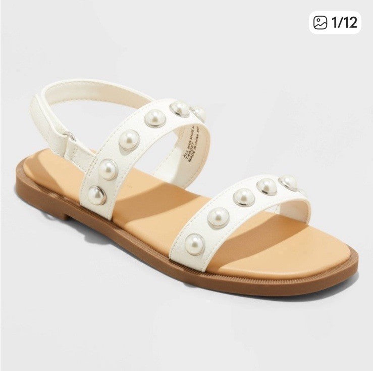 Kids' Eve Pearl Sandals White - Cat & Jack - CHOOSE SIZE