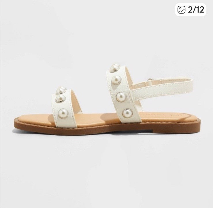 Kids' Eve Pearl Sandals White - Cat & Jack - CHOOSE SIZE