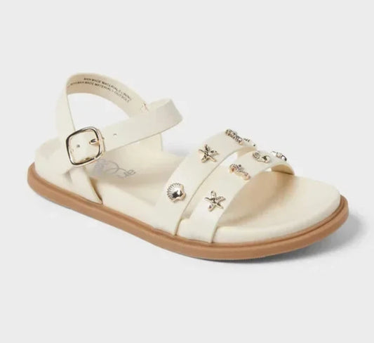 Kids' Ellis Nautical Sandals Ivory - art class - CHOOSE SIZE