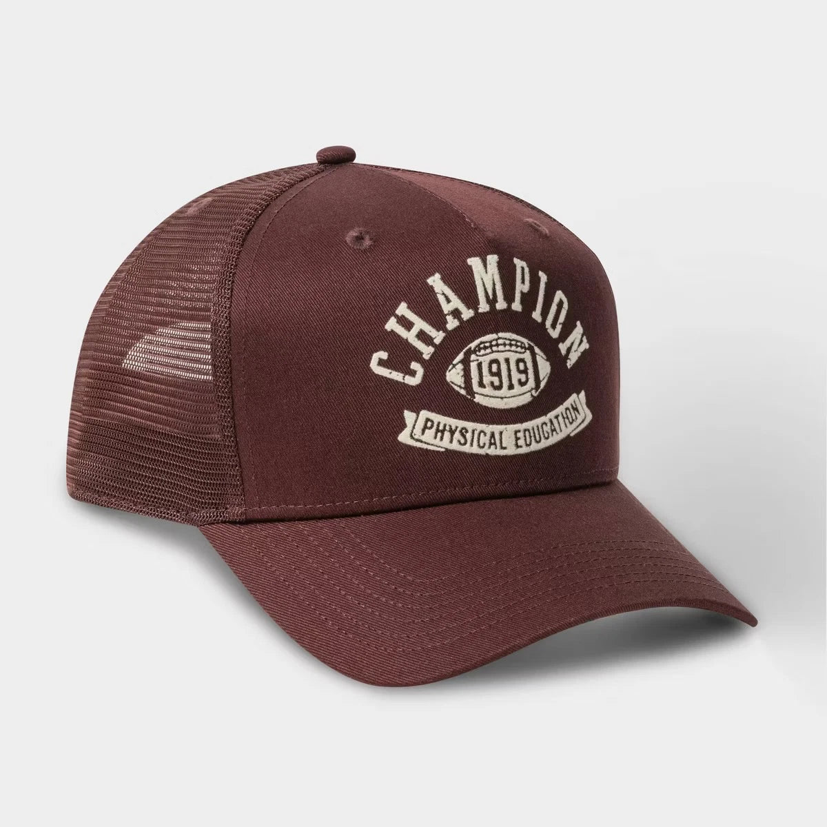 Champion 1919 Physical Education Maroon Mesh Trucker Hat Adjustable