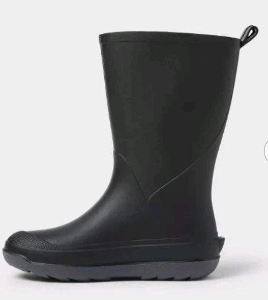 Cat & Jack Kids Andy Rain Boots Waterproof Pull On Flexible Sole Black  - Size 2