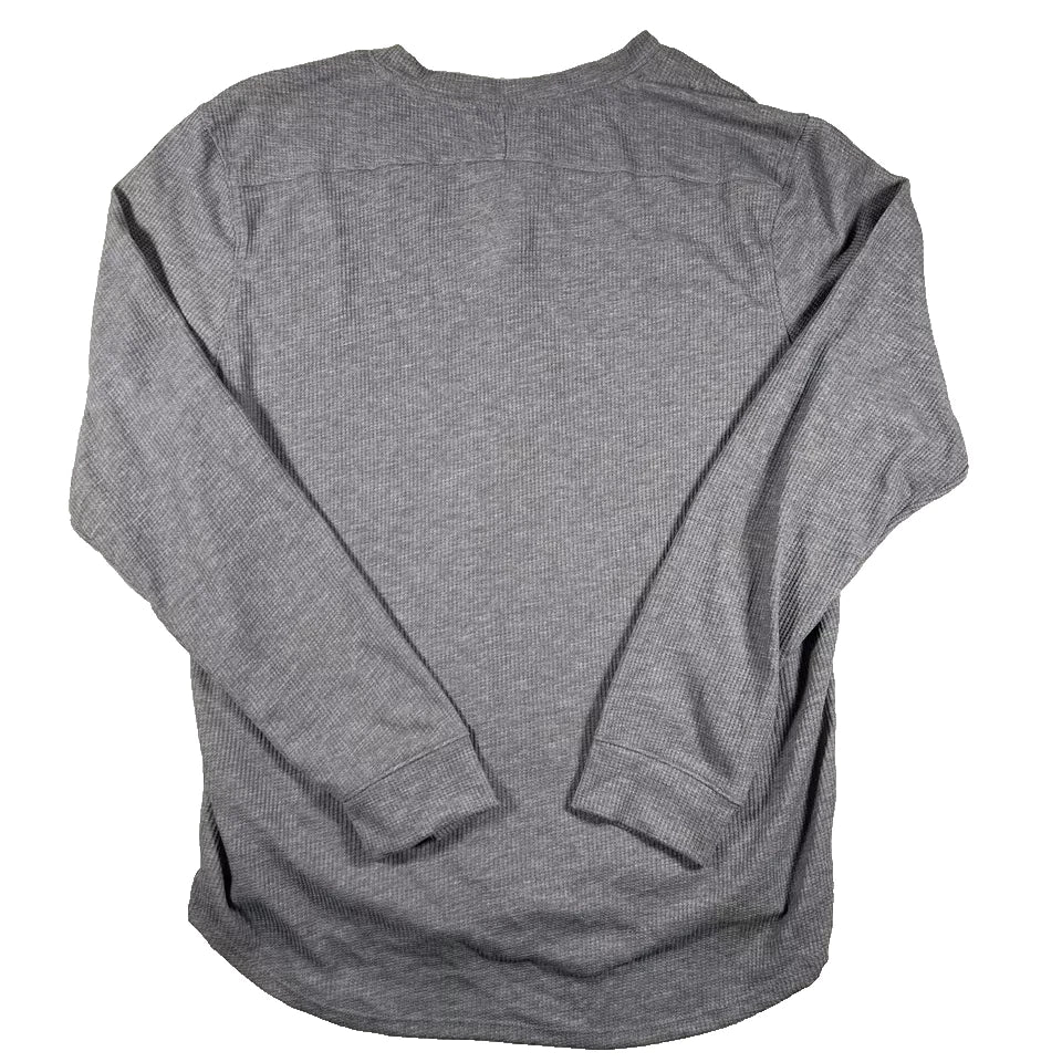 Men's Waffle Knit Long Sleeve 3 Button Henley Shirt All in Motion Grey -Choose size