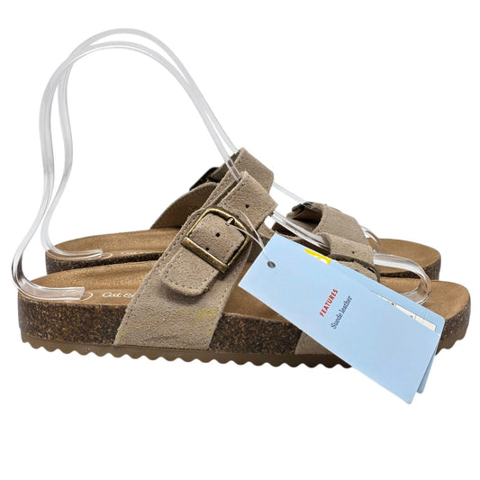 Cat & Jack Kids' Drew Footbed Sandals Taupe Buckle Strap - CHOOSE SIZE