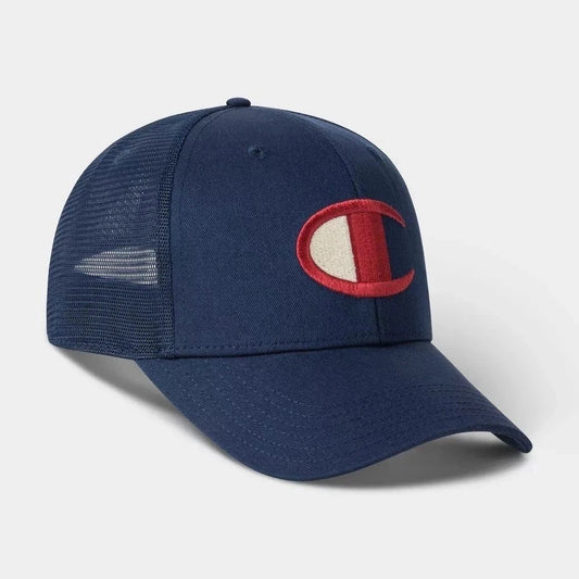 Champion Adult Logan Twill Trucker Hat - Navy blue