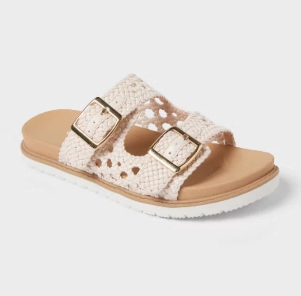 Kids' Brooklyn Crochet Footbed Sandals Blush - Cat & Jack - CHOOSE SIZE