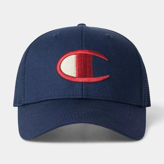 Champion Adult Logan Twill Trucker Hat - Navy blue