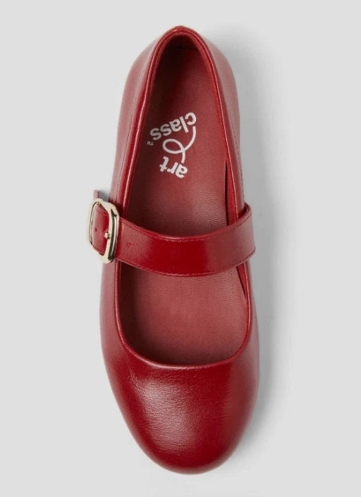 Kids' Kaira Buckle Ballet Flats Red - art class - CHOOSE SIZE