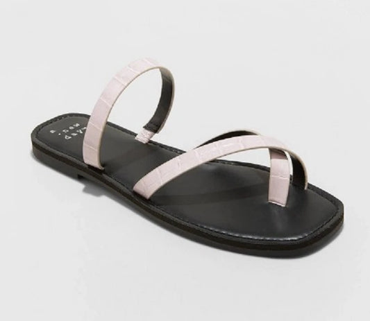 &nbsp;New Day Women's Felicity Square Toe Cross Strap Sandals - Size 10