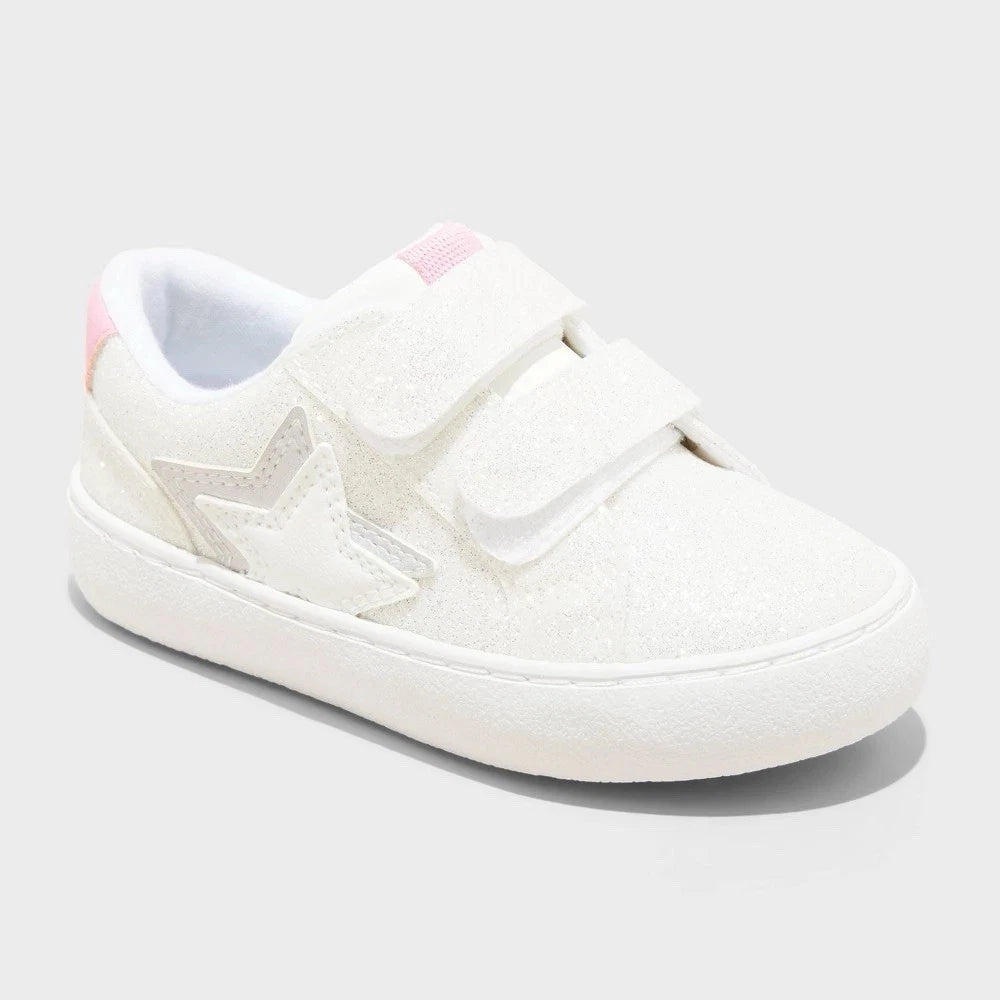 Toddler Sora Glitter Sneakers White - Cat & Jack - CHOOSE SIZE