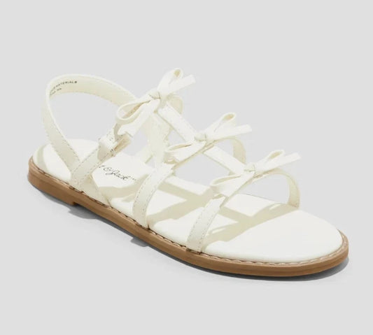 Kids' Aria Bow Sandals Ivory - Cat & Jack - CHOOSE SIZE