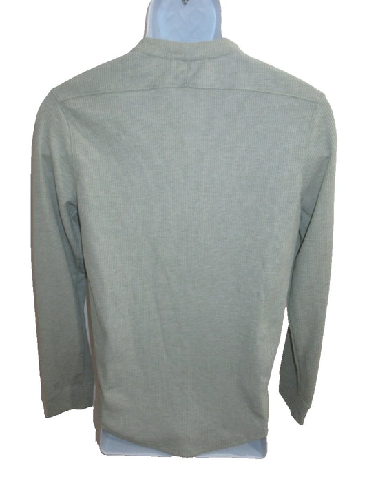 All In Motion Men's Long Sleeve 3 Button Henley Shirt Green - Size S