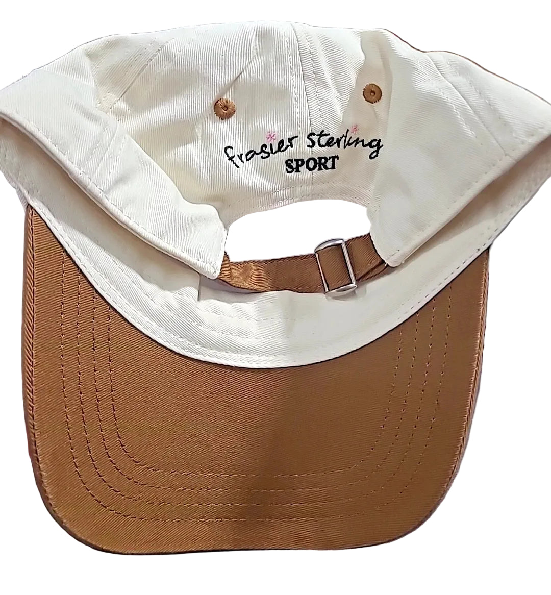 Football Helmet Hat - Frasier Sterling Cream/Brown: Cotton Adjustable Baseball Hat