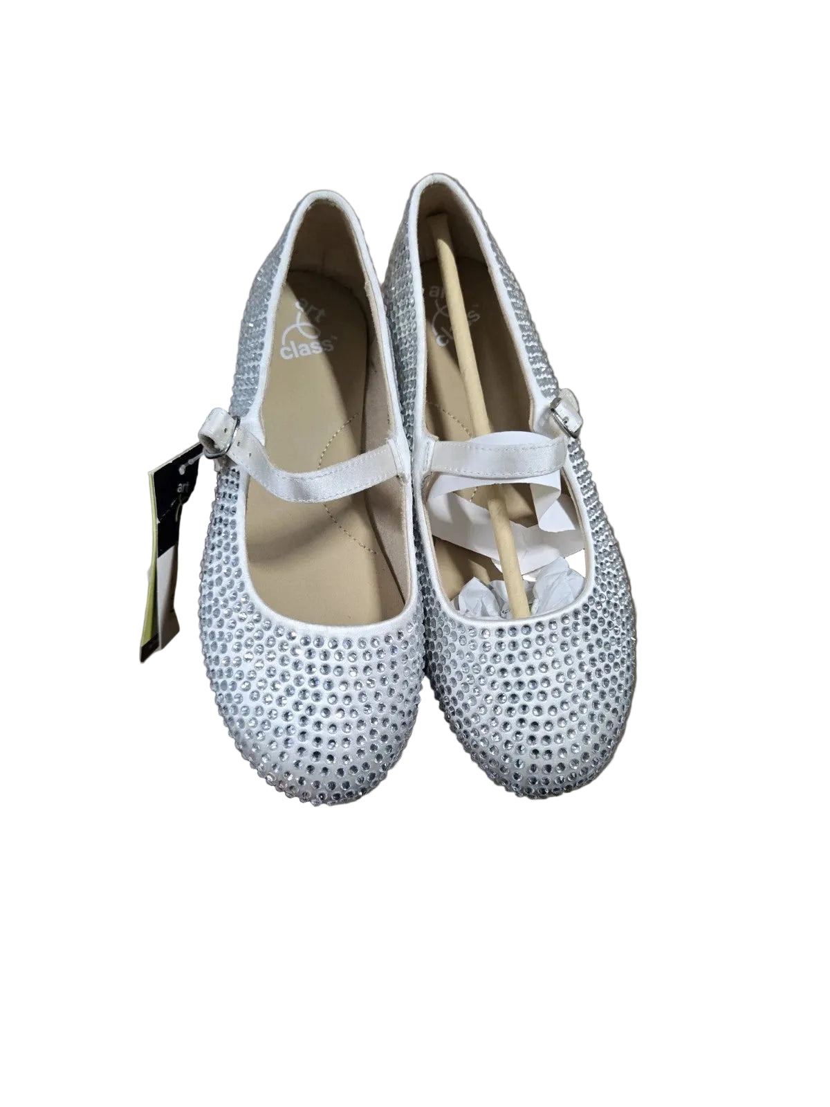 Big Kids' Nell Rhinestone Mary Jane Flats Off-White - art class - CHOOSE SIZE