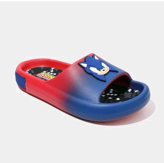 Sonic the Hedgehog Faded Comfort Slides Cushioned Footbed Slip-On Size 6