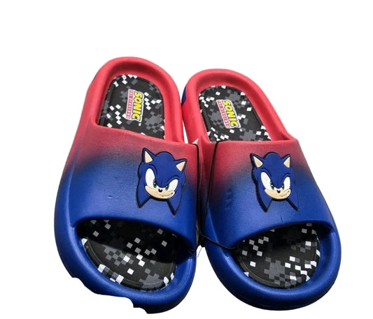 Sonic the Hedgehog Faded Comfort Slides Cushioned Footbed Slip-On Size 6