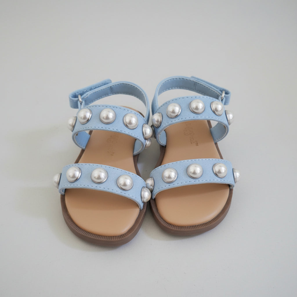 Cat & Jack Toddler Girls Selene Light Blue Faux Pearl Studded Sandals- CHOOSE SIZE