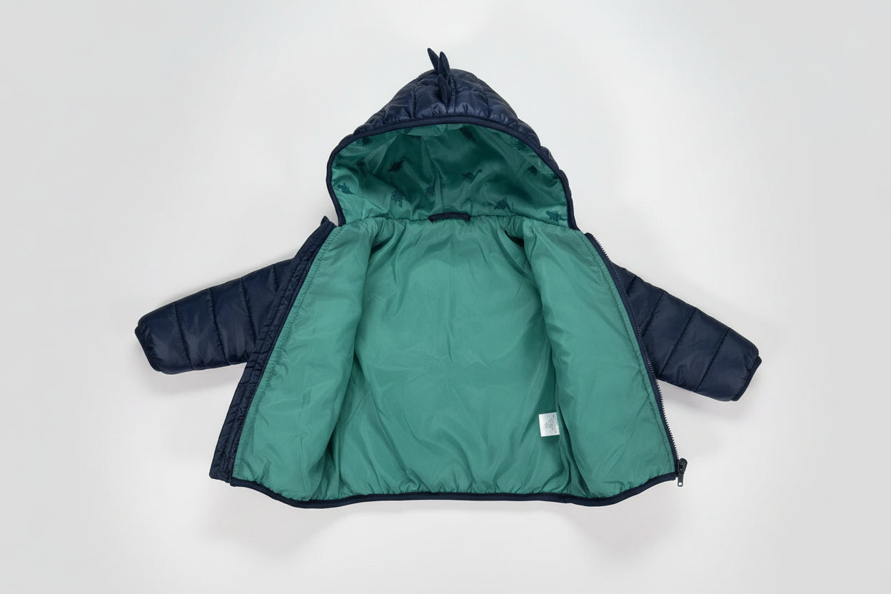 First Impressions Baby Boys Hooded Dinosaur Puffer Jacket