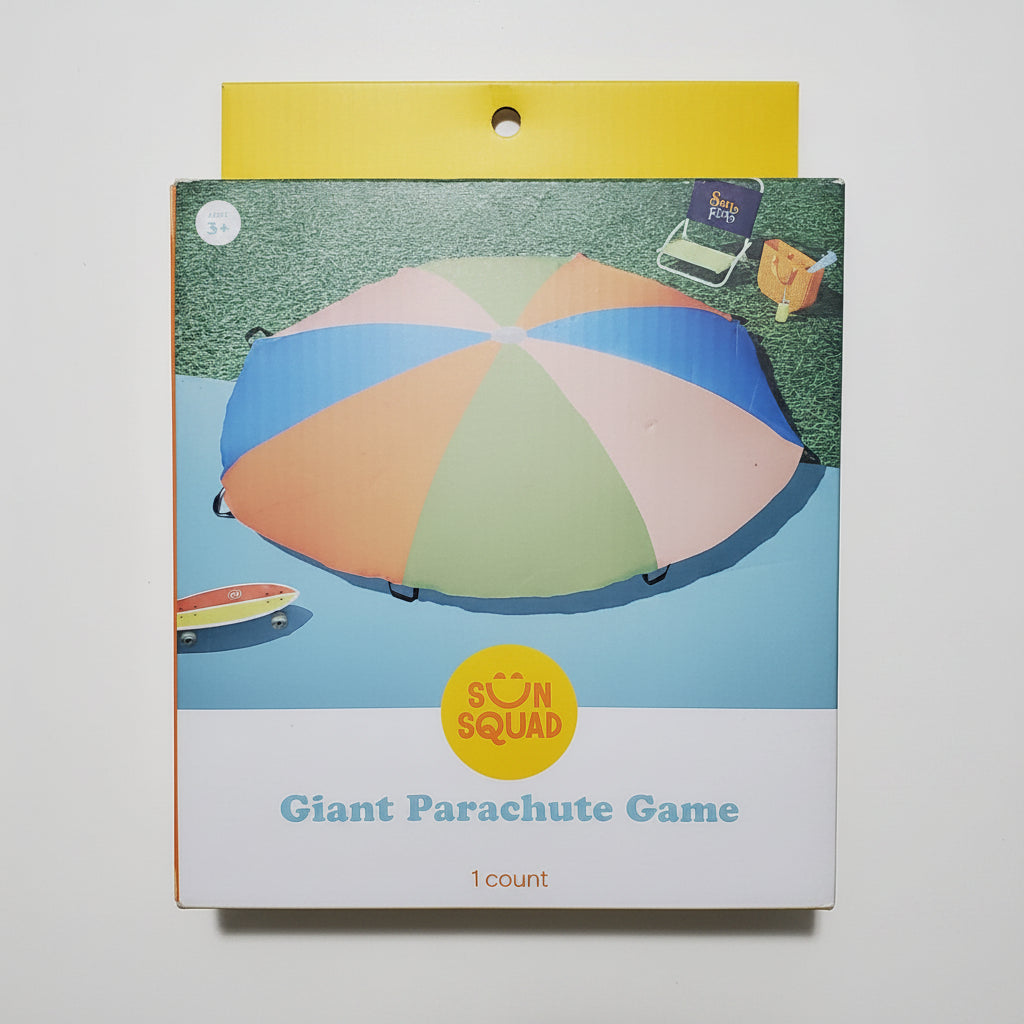 Sun Squad Giant Parachute Game Multicolor Round Outdoor Play for Kids Ages 3+