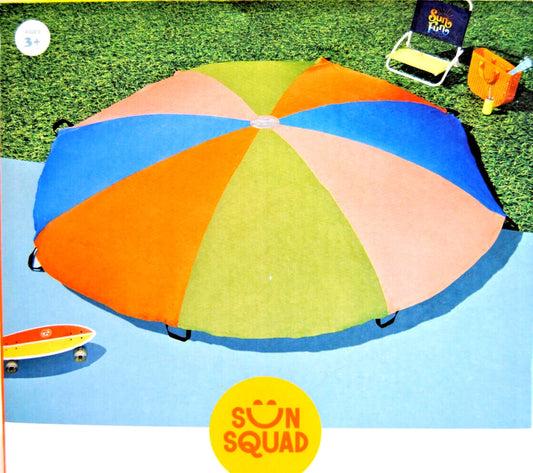 Sun Squad Giant Parachute Game Multicolor Round Outdoor Play for Kids Ages 3+
